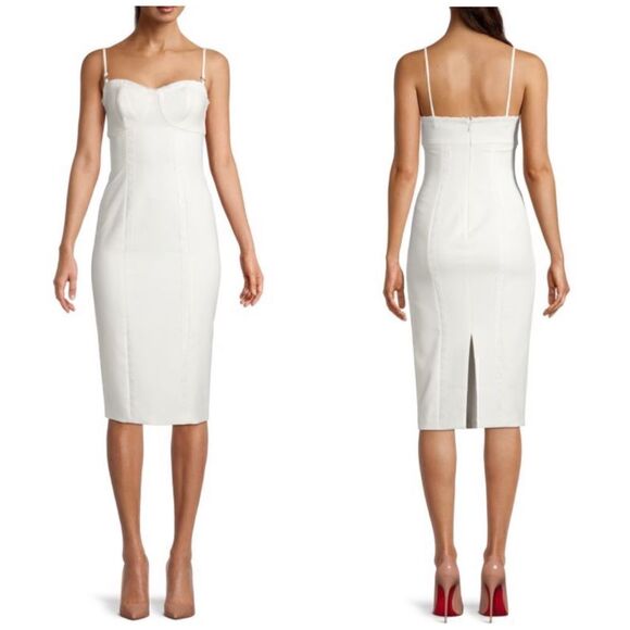 Likely Lace-trim Sheath Dress In White || SZ 4 - Picture 4 of 16